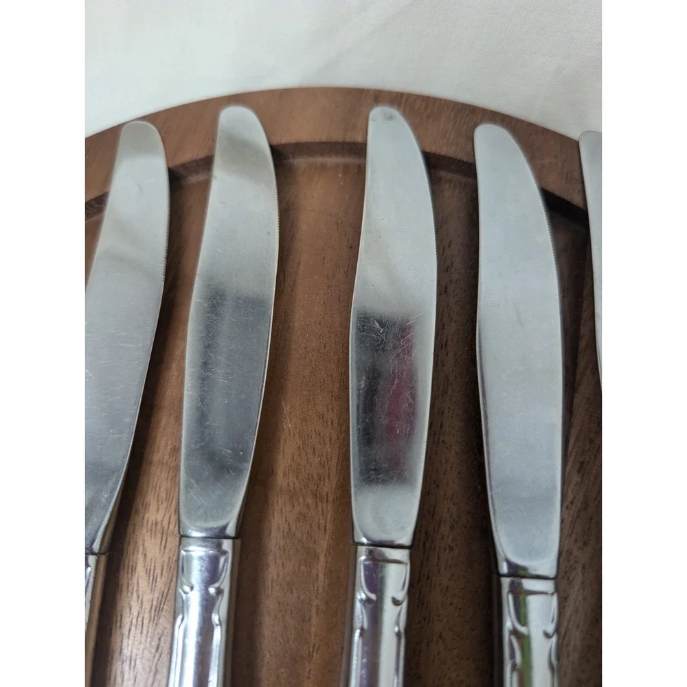 Oneida CHATELAINE Stainless Dinner‎ KNIFE set 6 Silverware Kitchen